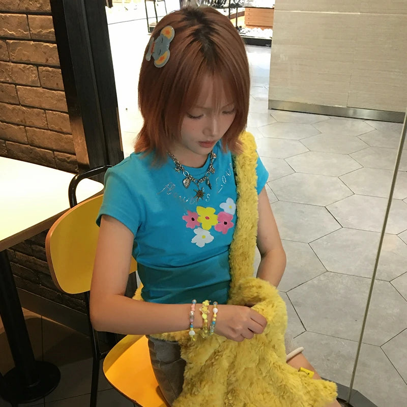 Cathy Dollette 2000s s Blue Short Sleeve Tee
