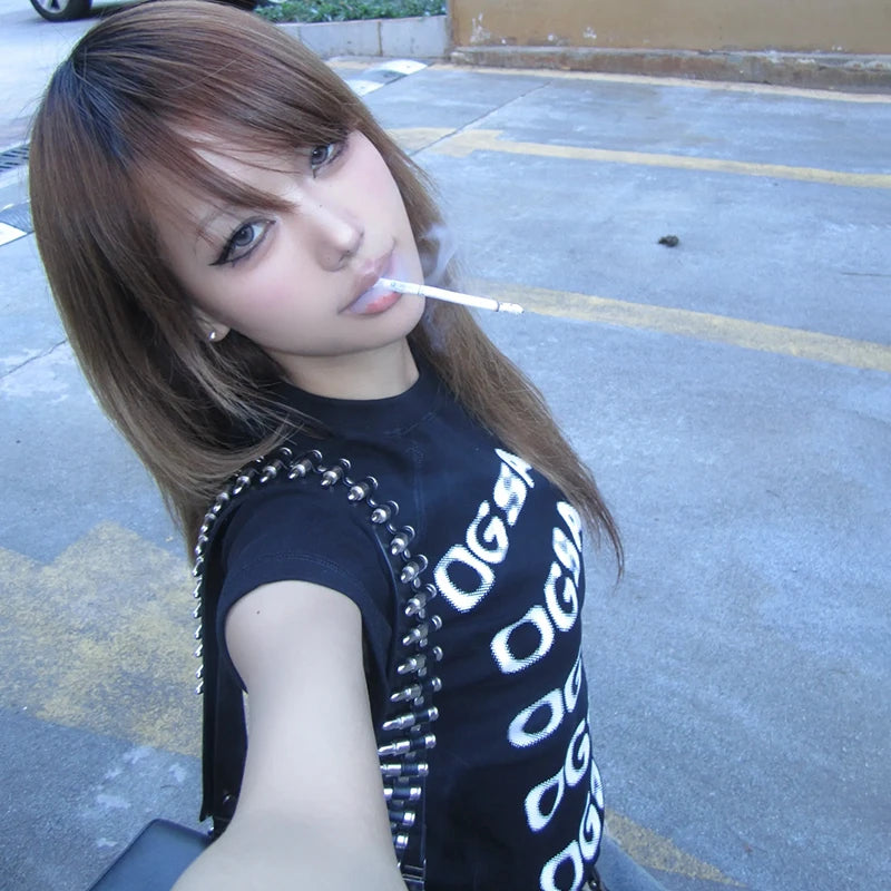 Cathy Dollette Black OG All-Over Crop Tee