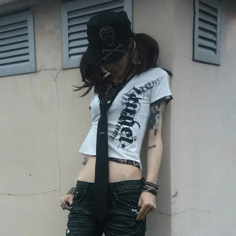 Cathy Dollette Leopard Layered Crop Top