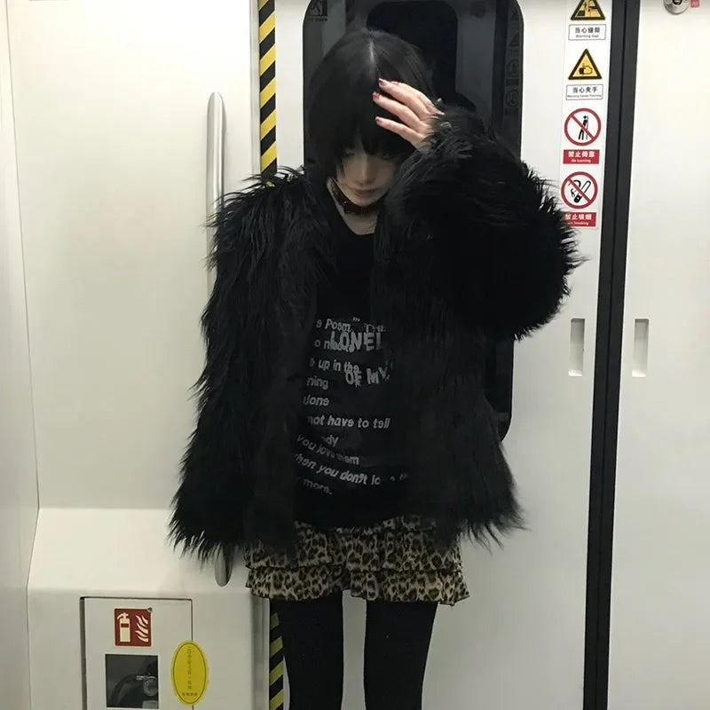 Cathy Dollette Japanese Off Shoulder Sweater Grunge s Slash Neck Knitted Pullovers 2000s Vintage Korean Black Knitwear