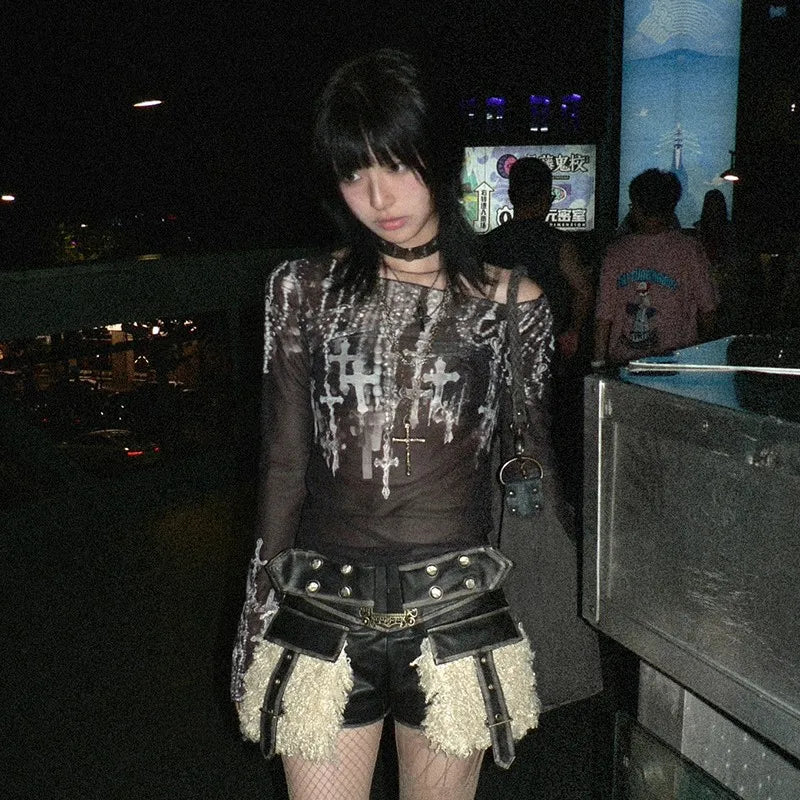 Cathy Dollette Mesh Harajuku See Through Long Sleeve