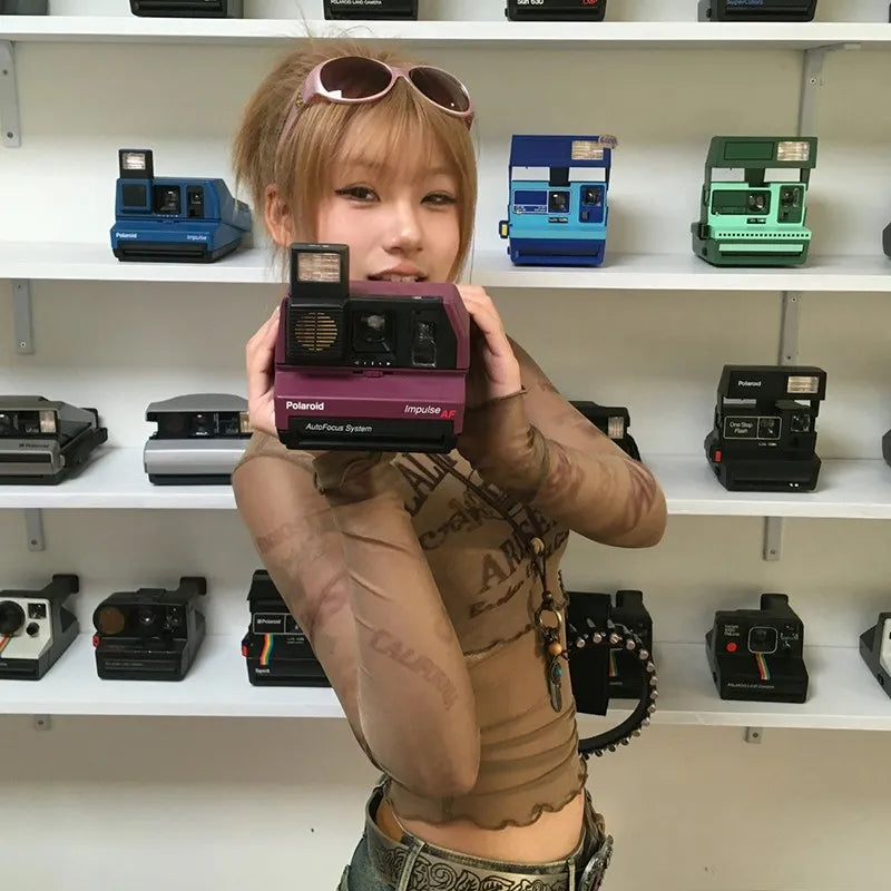 Cathy Dollette Brown Translucent Top