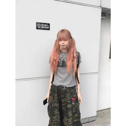 Cathy Dollette Streetwear Graphic T Shirts Short Sleeve Summer Short Sleeve Korean Fashion 2000s Clothes  Tees Female Clothing