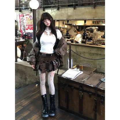 Cathy Dollette Hollow Out T Shirt  Clothes Long Sleeve Japan Style Slim 2000s Clothes  Tees Female Clothing Autumn TopChic