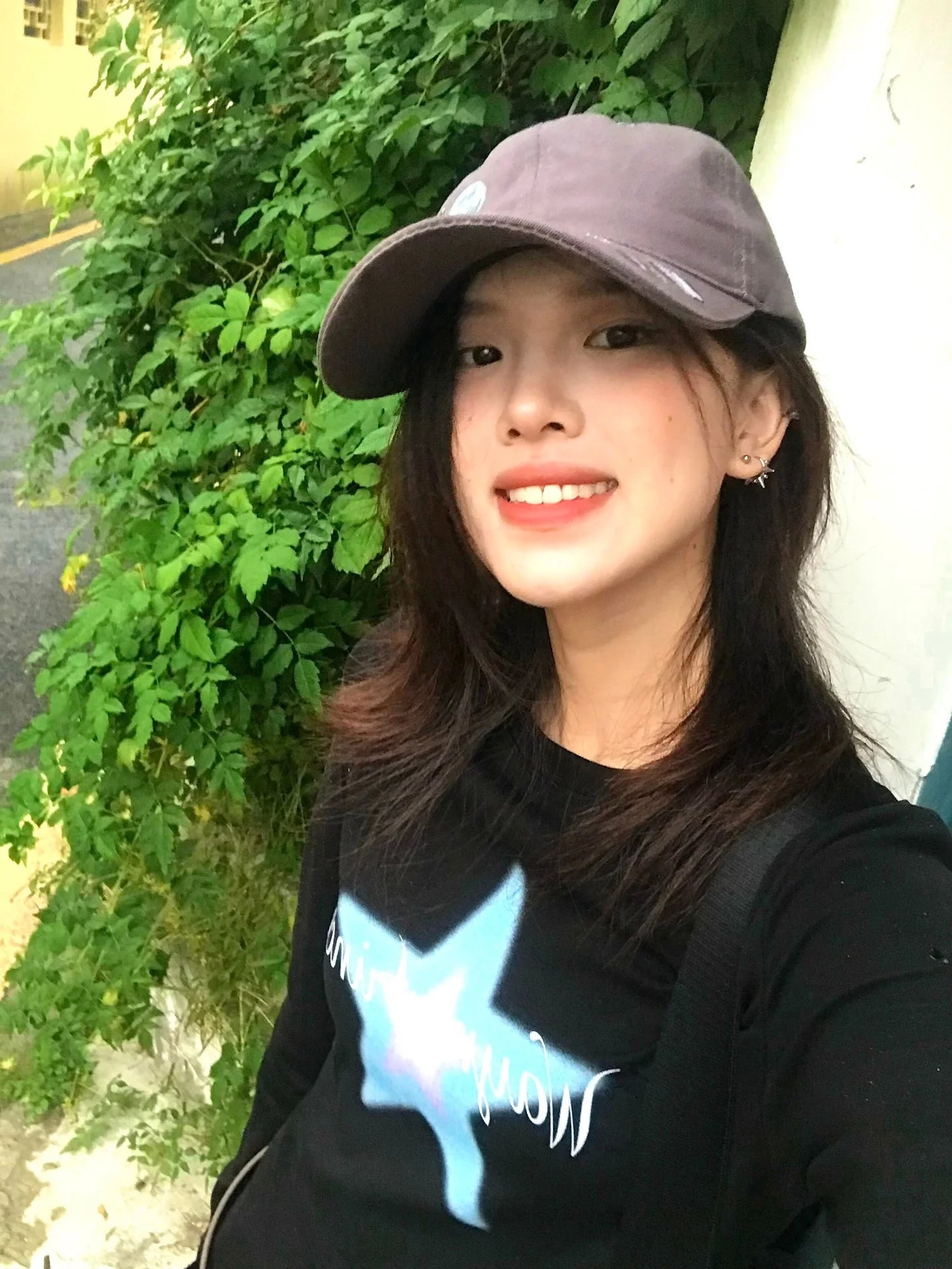 Cathy Dollette Harajuku Print Graphic Top Long Sleeve Black  Streetwear  Japanese Grunge TopAmerican Retro