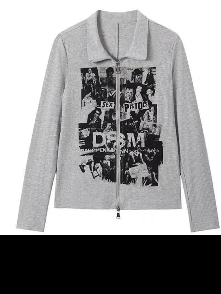 Cathy Dollette Graphic T Shirts 2000s Clothes  Tees Female Korean Fashion Long Sleeve Hotsweet Goth 's  Autumn Topchic