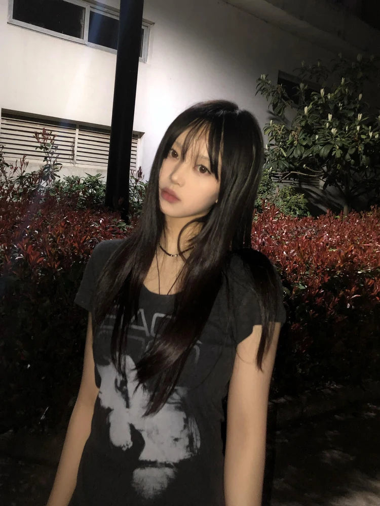 Cathy Dollette Hotsweet Print Letter Graphic T Shirts Woman Clothes Short Sleeve Summer Top2000s Clothes  Goth Tees Female Chic
