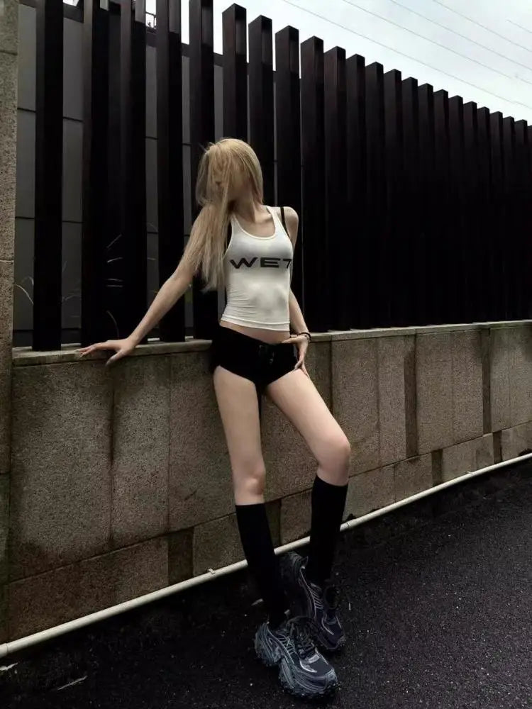 Cathy Dollette Print Letter Tank Top Woman Clothes Sleeveless White 2000s Clothes  Gothic Korean Fashion Tanks & Camis Summer Toos