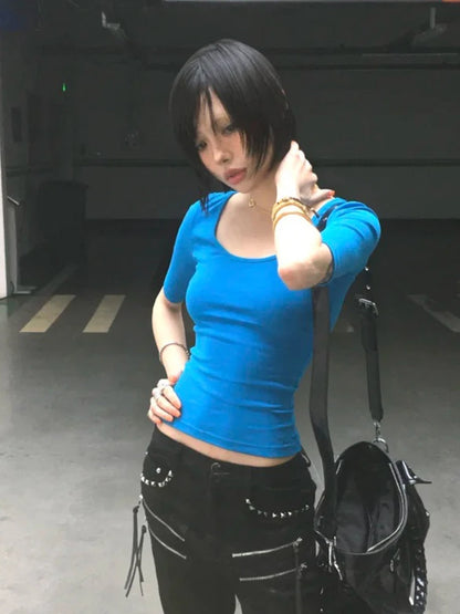Cathy Dollette Half Sleeve Crop Top