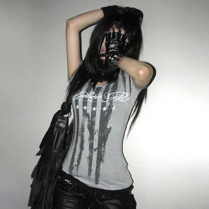 Cathy Dollette Skunk Striped T-shirt