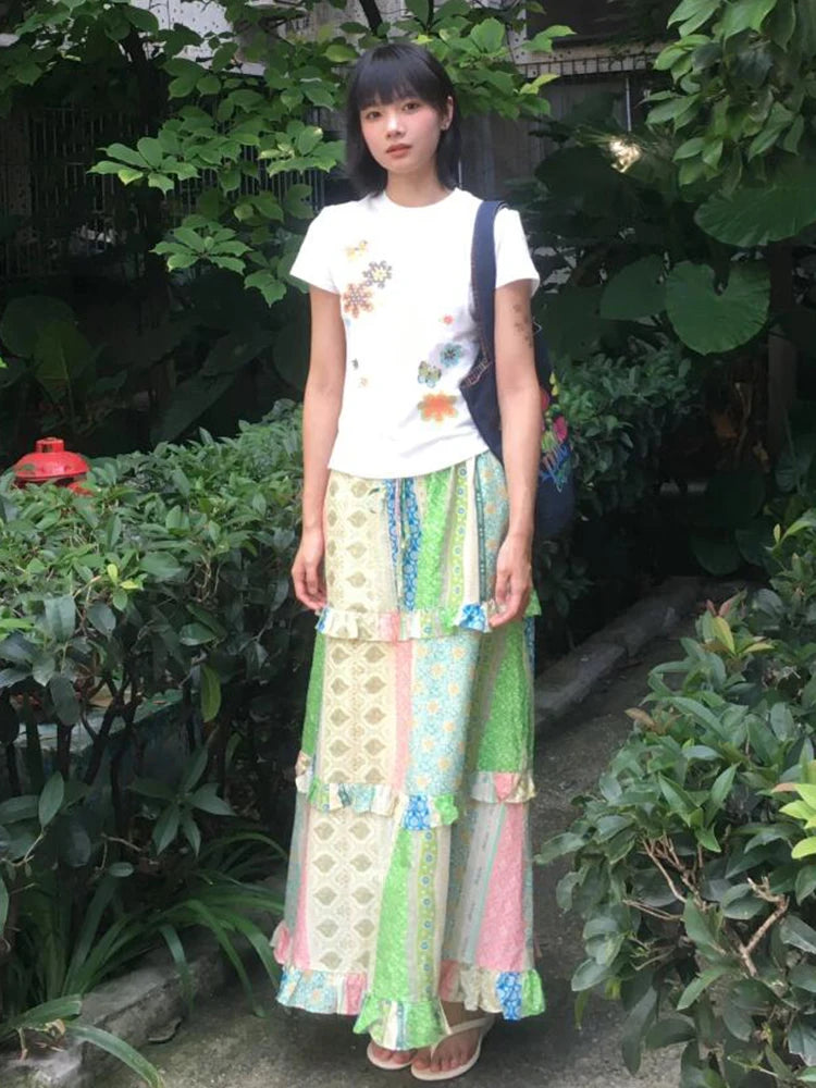 Cathy Dollette Korean Style Cotton   Short Sleeve Print Graphic Top  Japanese 2000s Tee TopAesthric