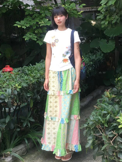 Cathy Dollette Korean Style Cotton   Short Sleeve Print Graphic Top  Japanese 2000s Tee TopAesthric