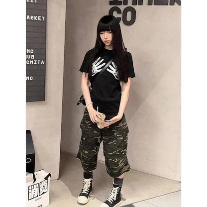 Cathy Dollette Cotton Graphic T Shirts Woman Clothes Short Sleeve Summer TopFunny Print Tees Female Clothing 2000s Clothes  Goth