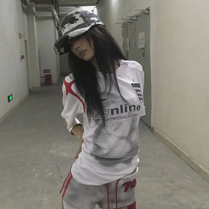 Cathy Dollette Grunge  Jersey  Trashy 2000s Style Graphic Short Sleeve T Shirt Japanese   Streetwear American Retro