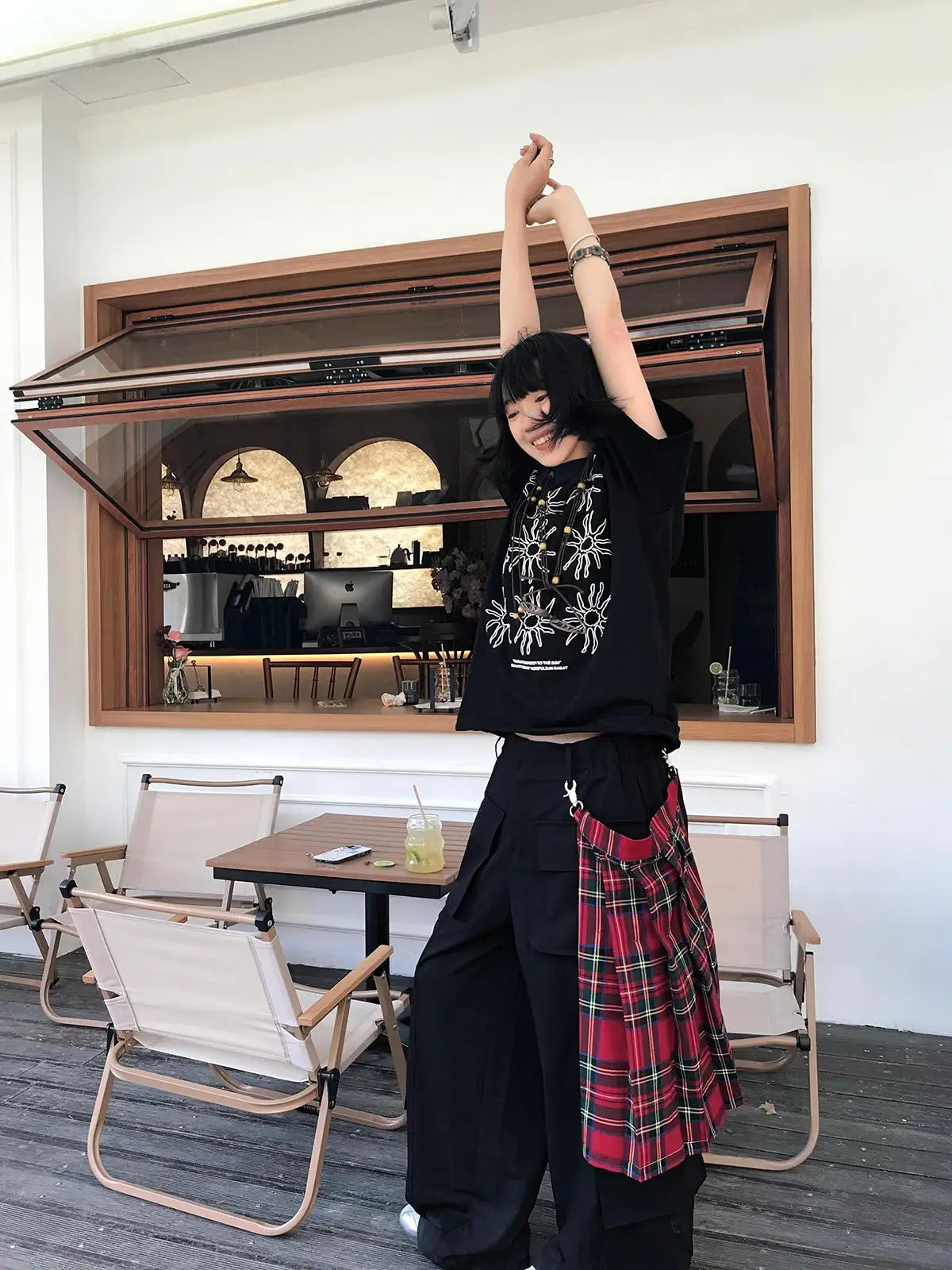 Cathy Dollette Streetwear Black Graphic T Shirts Short Sleeve Cotton Tees Female Clothing 2000s Clothes  Loose Korean Fashion Summer