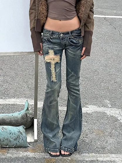 Cathy Dollette 2000s Japanese Jeans Pants  Low Waist Denim Pant Streetwear American Retro  Trousers Jeans Slim E-girls Jeans