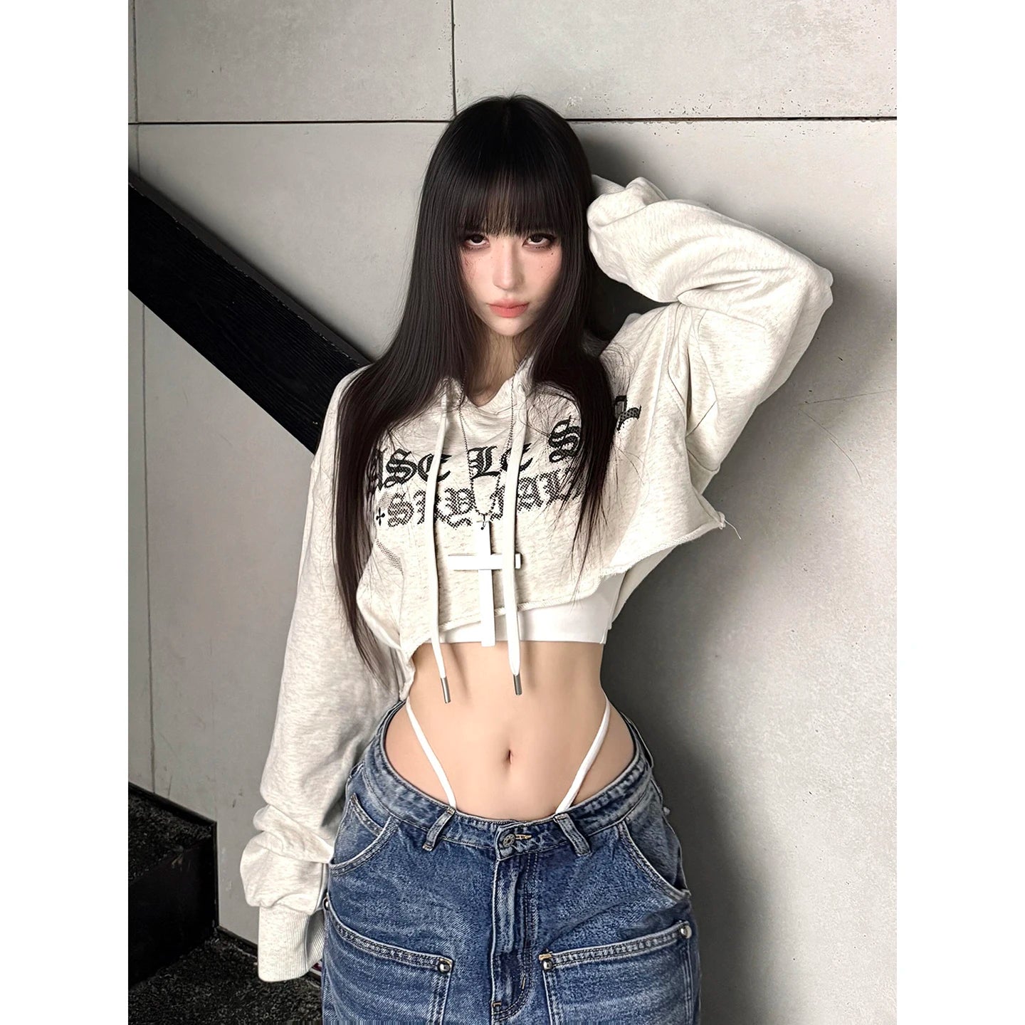 Cathy Dollette Streetwear Graphic T Shirts  Hooded Print Autumn TopKorean Fashion 2000s Clothes  Tees Female Clothing