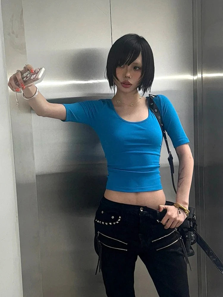 Cathy Dollette Half Sleeve Crop Top