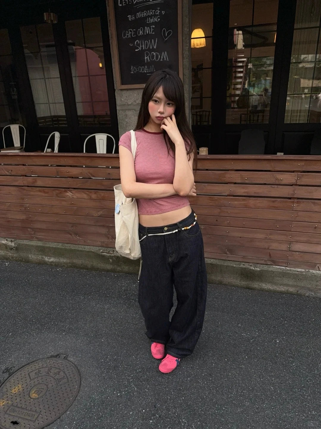 Cathy Dollette Harajuku Striped T Shirt  Short Sleeve Slim  Vintage Crop TopClassic American Retro Basic Tshirts Streetwear