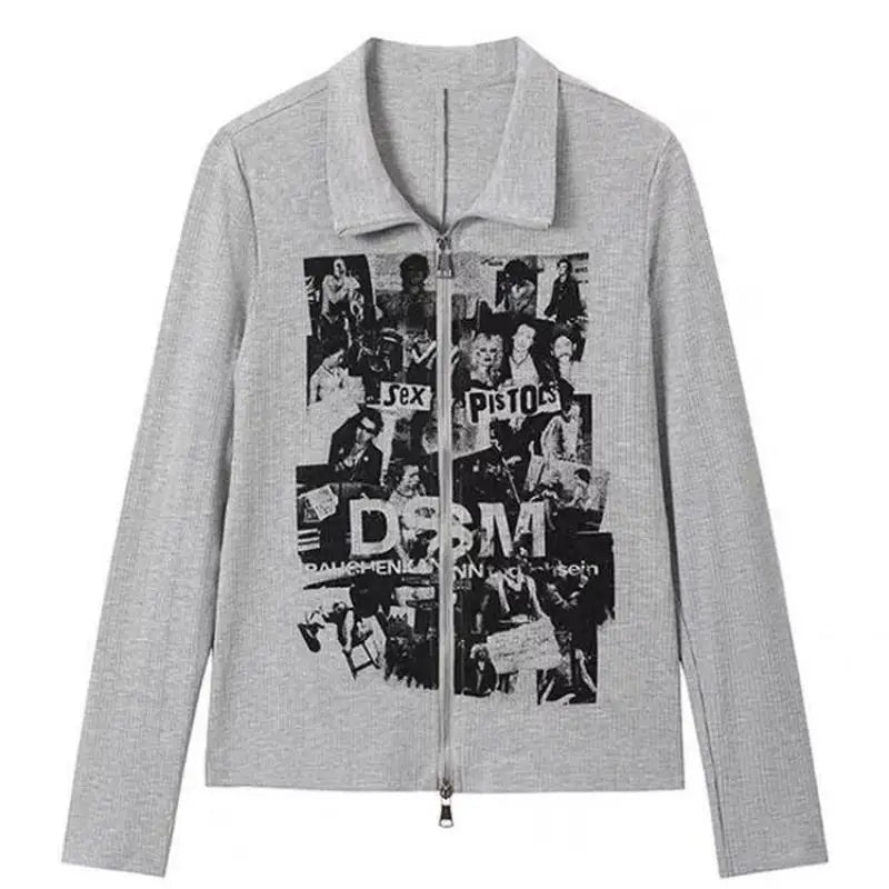 Cathy Dollette Graphic T Shirts 2000s Clothes  Tees Female Korean Fashion Long Sleeve Hotsweet Goth 's  Autumn Topchic