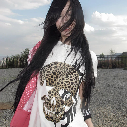 Cathy Dollette Leopard Tribal Flame Oversized Tee