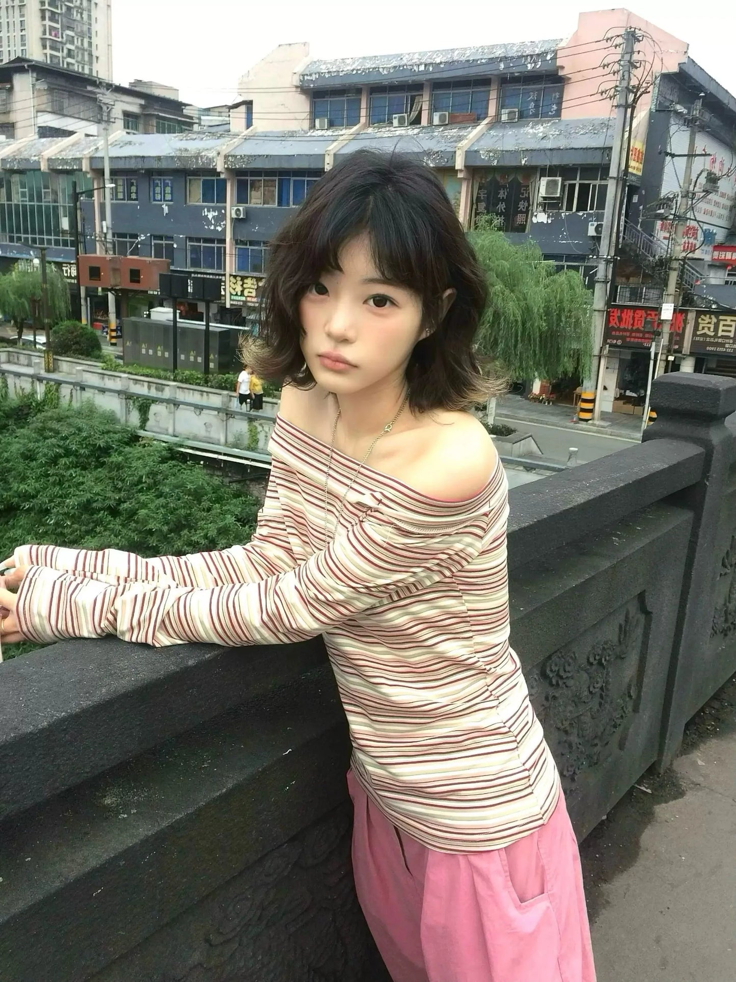 Cathy Dollette Vintage T Shirt  Striped Off Shoulder Crop Top Japanese 2000s Tee TopFemale Streetwear E-girls Tshirts