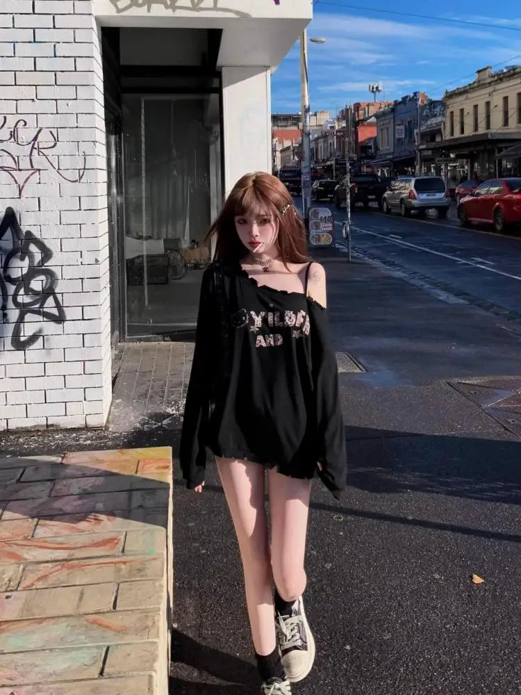 Cathy Dollette Graphic T Shirts Woman Clothes Long Sleeve Japanese 2000s Clothes  Spring TopTees Female Clothing  Kawaii