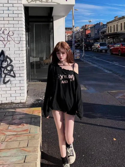 Cathy Dollette Graphic T Shirts Woman Clothes Long Sleeve Japanese 2000s Clothes  Spring TopTees Female Clothing  Kawaii