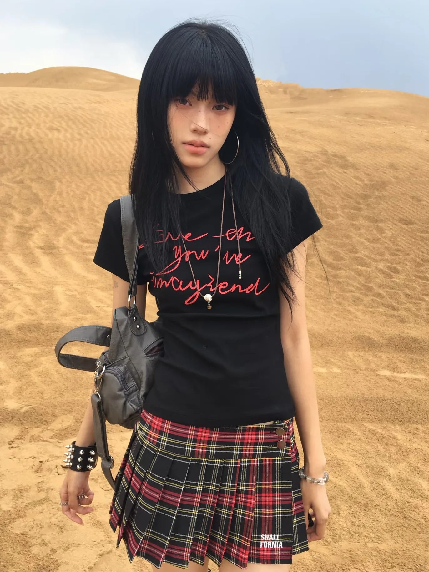 Cathy Dollette  Japanese T Shirt  Print Letter Crop TopBlack American Retro 90s Tee Top Grunge TopSummer