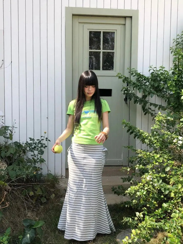 Cathy Dollette Hotsweet Green  Woman Clothing Short Sleeve Korean Fashion Summer Top2000s Clothes  Tees Female Clothing