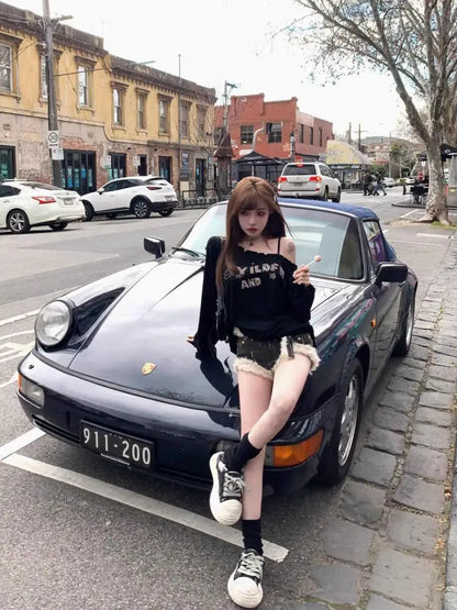 Cathy Dollette Graphic T Shirts Woman Clothes Long Sleeve Japanese 2000s Clothes  Spring TopTees Female Clothing  Kawaii