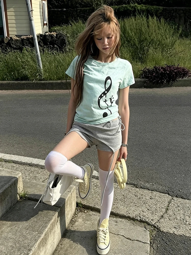Cathy Dollette Music Note Short Sleeve Cotton T-shirt
