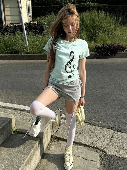 Cathy Dollette Music Note Short Sleeve Cotton T-shirt