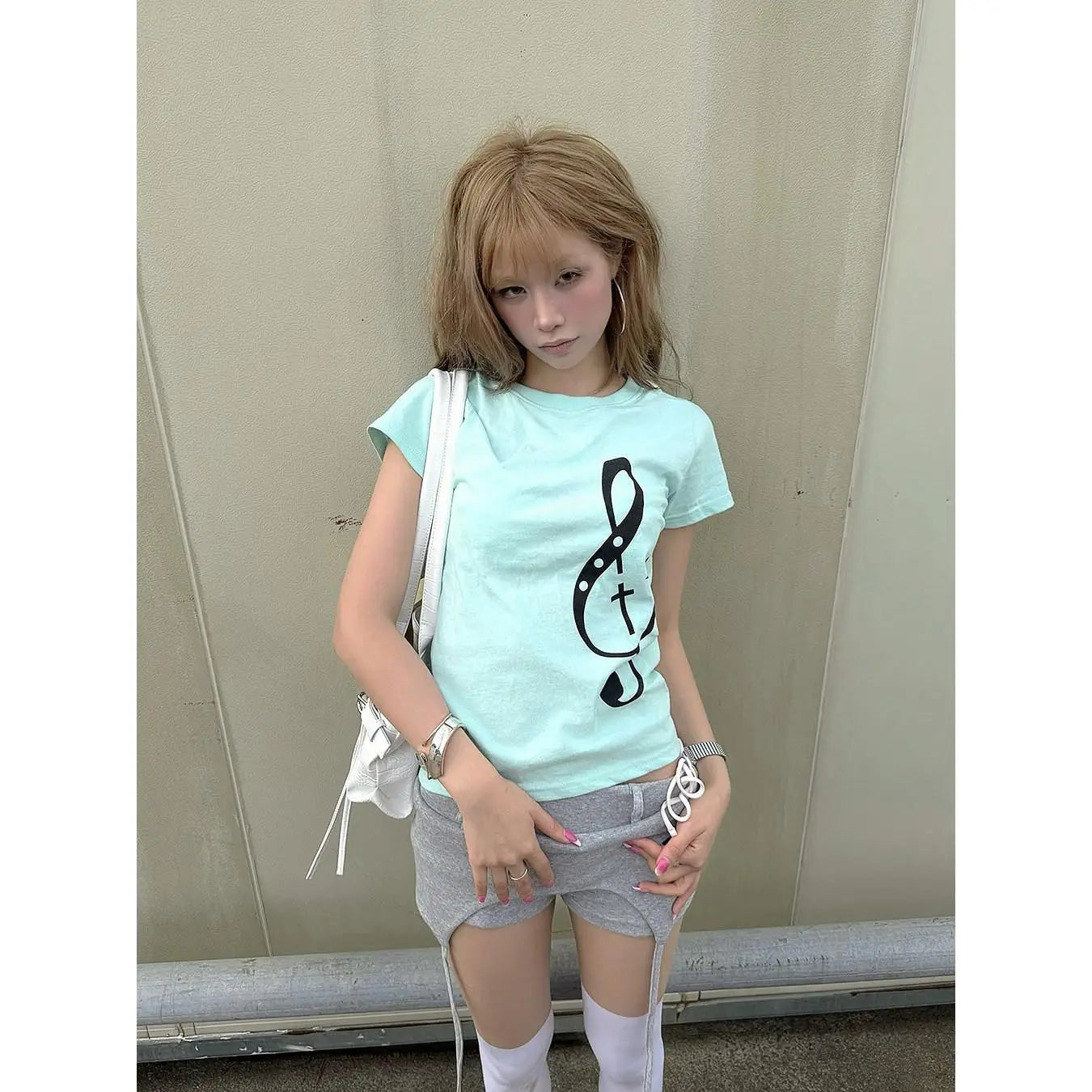 Cathy Dollette Music Note Short Sleeve Cotton T-shirt
