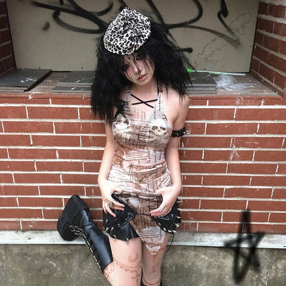 Cathy Dollette s Irregular Tank Top Trashy  Mesh Tanktop See Through Vintage Punk Style Sheer TopGothic American