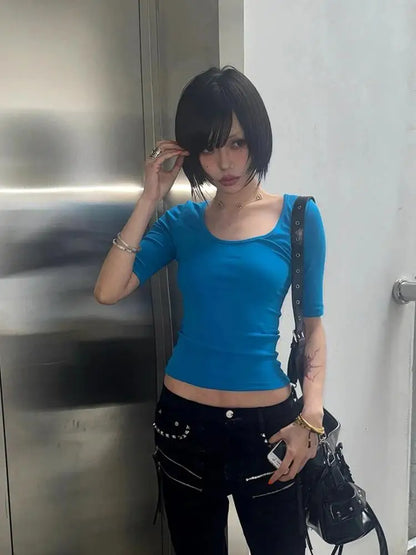 Cathy Dollette Half Sleeve Crop Top