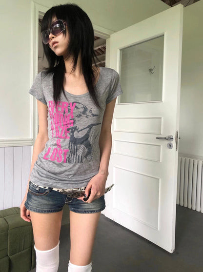 Cathy Dollette Gray Short Sleeve Top