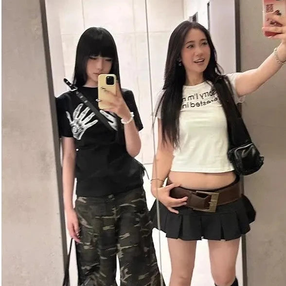 Cathy Dollette Cotton Graphic T Shirts Woman Clothes Short Sleeve Summer TopFunny Print Tees Female Clothing 2000s Clothes  Goth
