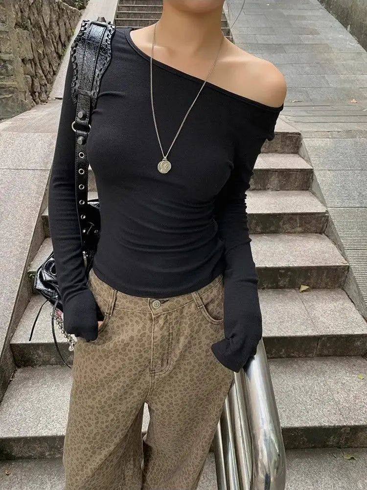 Cathy Dollette Vintage Print T Shirt  Hollow Out Patchwork   Crop TopSkinny Streetwear Japanese 2000s Tshirts Tees