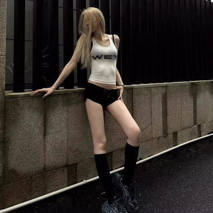 Cathy Dollette Print Letter Tank Top Woman Clothes Sleeveless White 2000s Clothes  Gothic Korean Fashion Tanks & Camis Summer Toos