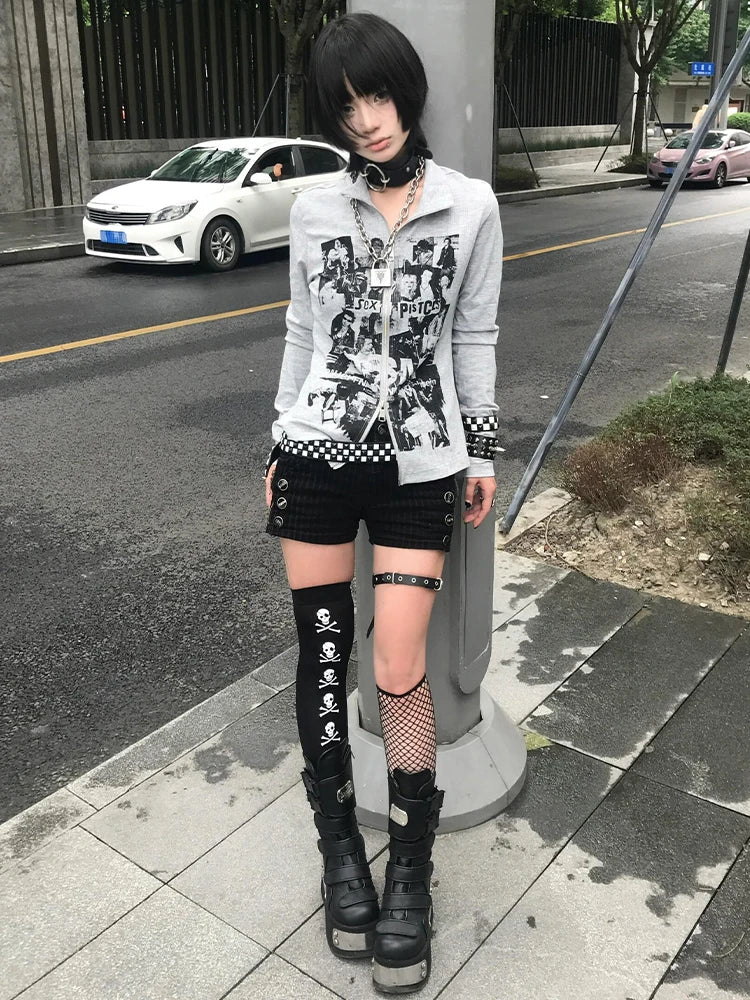 Cathy Dollette Graphic T Shirts 2000s Clothes  Tees Female Korean Fashion Long Sleeve Hotsweet Goth 's  Autumn Topchic