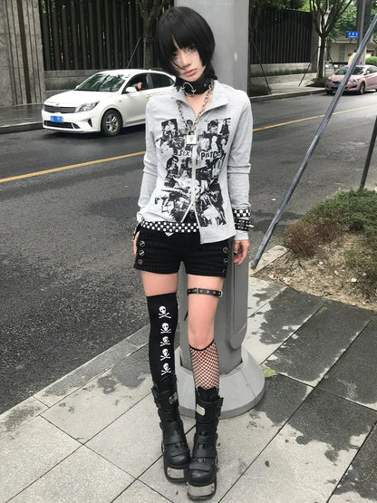 Cathy Dollette Graphic T Shirts 2000s Clothes  Tees Female Korean Fashion Long Sleeve Hotsweet Goth 's  Autumn Topchic