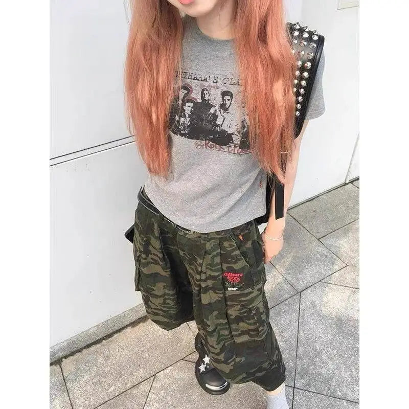 Cathy Dollette Streetwear Graphic T Shirts Short Sleeve Summer Short Sleeve Korean Fashion 2000s Clothes  Tees Female Clothing