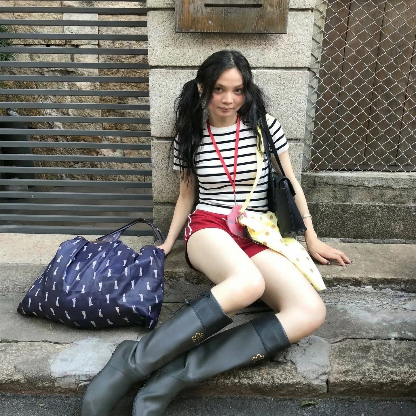 Cathy Dollette  Korean Style Striped 's  Short Sleeve  Vintage TopAmerican Retro Streetwear s Japanese 2000s