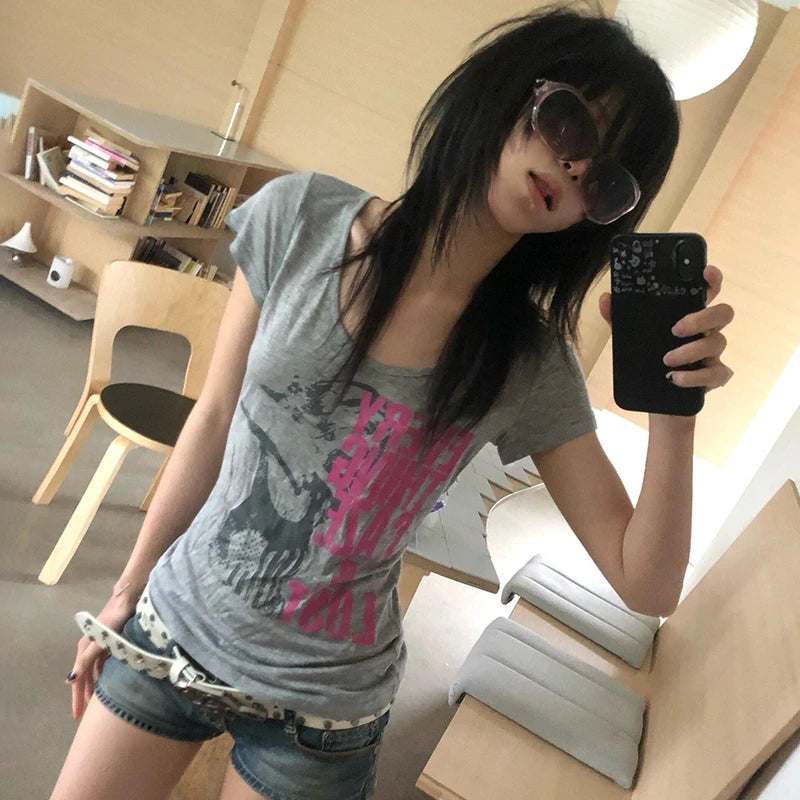 Cathy Dollette Gray Short Sleeve Top