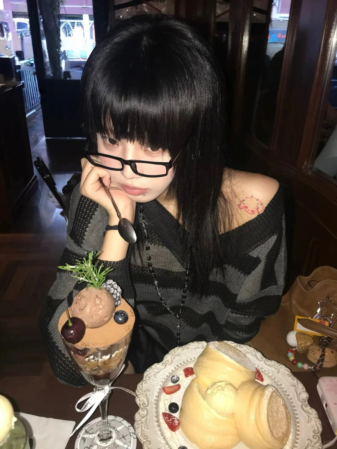 Cathy Dollette  2000s Sweater  Loose Casual Striped Pullovers Streetwear  Japanese Grunge TopE-girls Fairycore