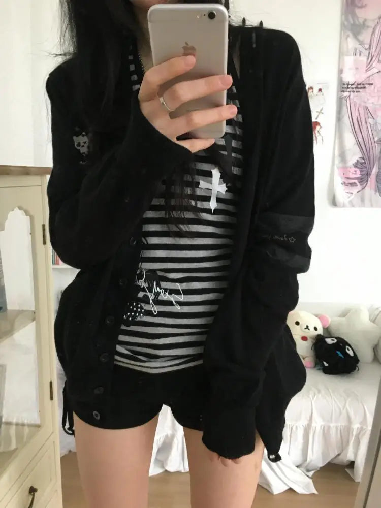 Cathy Dollette Hotsweet Tank Top Striped Vest 2000s Clothes  Female Clothing Skinny Sleeveless Korean Fashion Print Top Chic Tops