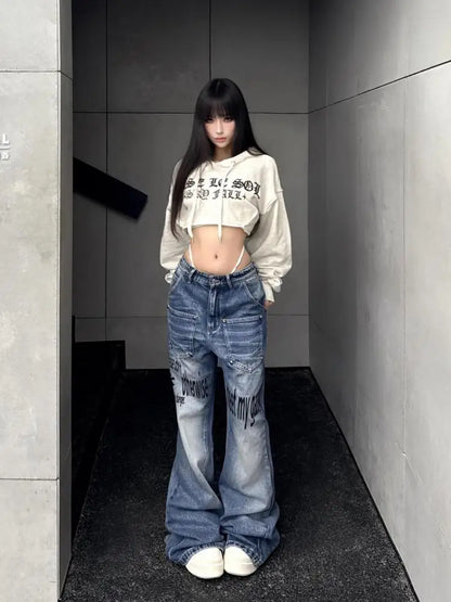 Cathy Dollette Streetwear Graphic T Shirts  Hooded Print Autumn TopKorean Fashion 2000s Clothes  Tees Female Clothing