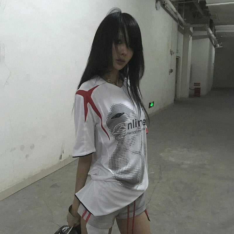 Cathy Dollette Grunge  Jersey  Trashy 2000s Style Graphic Short Sleeve T Shirt Japanese   Streetwear American Retro