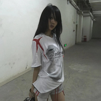 Cathy Dollette Grunge  Jersey  Trashy 2000s Style Graphic Short Sleeve T Shirt Japanese   Streetwear American Retro